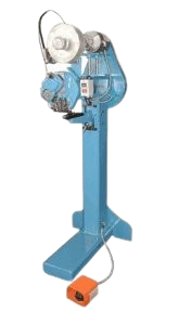 Slim blue arm stitcher with foot pedal